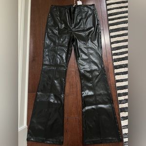 Lumiere Flare Split Leg Faux Leather Trouser